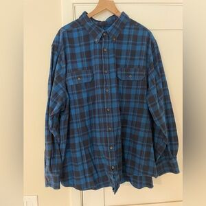 Faded Glory Blue and Black Plaid Shirt